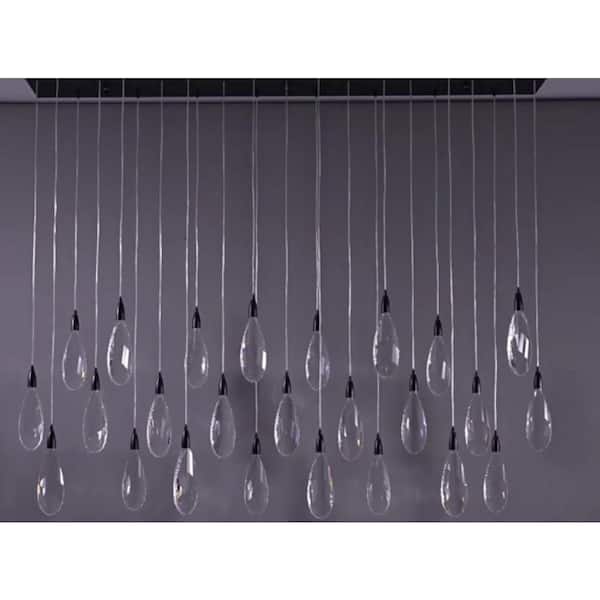 Modern Chandelier 45 in. 20-Light Black Chandelier for Dinning Room, Living Room, Foyer, Bedroom