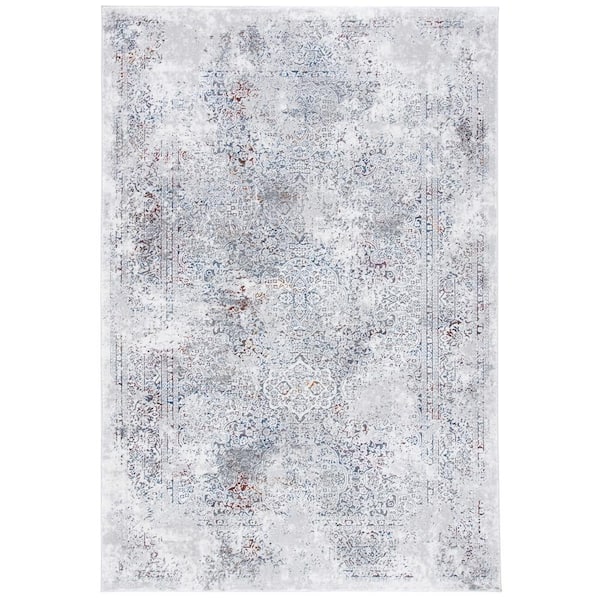 SAFAVIEH Craft Gray/Blue 5 ft. x 8 ft. Distressed Border Area Rug
