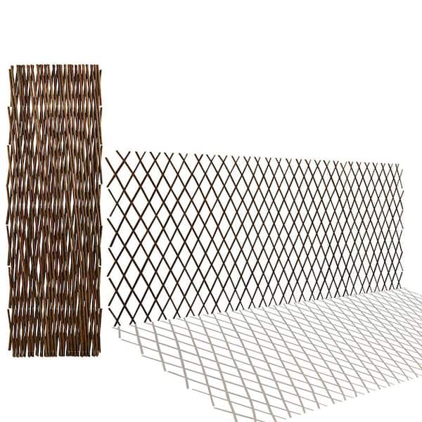 92" L x 36" H Expandable Willow Trellis Wood, Natural Garden Fence for Climbing Plants & Vine Support