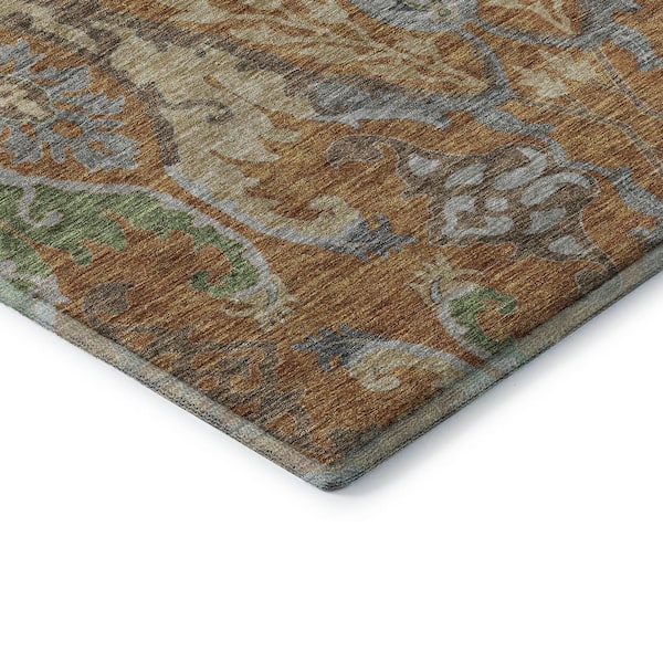 Mayfield Premium Machine Washable Abstract AMF1153 Copper 5 ft. x 7 ft. 6 in. Area Rug