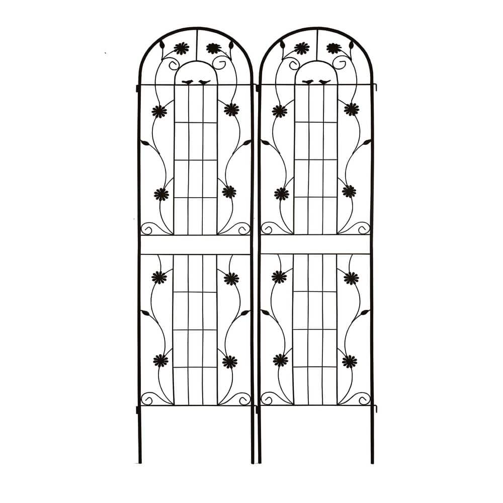 "2-Piece Black Metal Garden Trellis 19.7"" x 86.7"" Rustproof Trellis for Climbing Plants Outdoor Rustproof Plant Support" price history on PriceWatchPro