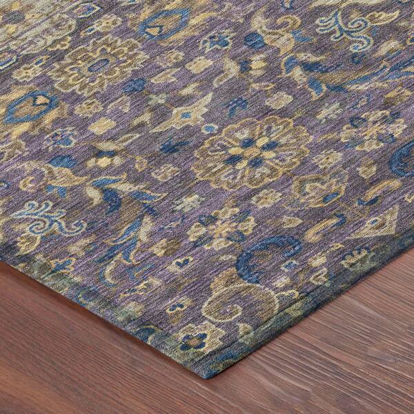 Chantille Machine Washable Indoor/Outdoor Abstract ACN2485 Purple 2 ft. x 7 ft. Runner Rug