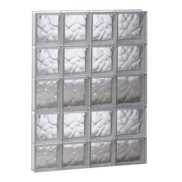 Clearly Secure 25 in. x 36.75 in. x 3.125 in. Frameless Wave Pattern Non-Vented Glass Block Window