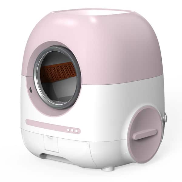 Amucolo Self Cleaning Cat Litter Box, Automatic with Mat & Liner, 80L Space for Multi Cats, Support 5G/Anti-Pinch