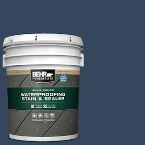 5 gal. #MQ5-54 Compass Blue Solid Color Waterproofing Exterior Wood Stain and Sealer