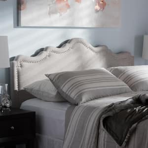 Nadeen Greyish Beige Fabric Upholstered Full Size Headboard