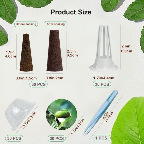 N/A 30-Pack Hydroponic Replacement Kit w/ Growth Sponges, Planting