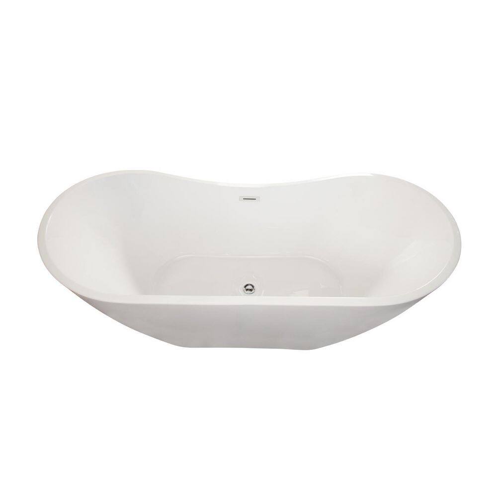 Alana 70'' White Freestanding Acrylic Soaking Bathtub