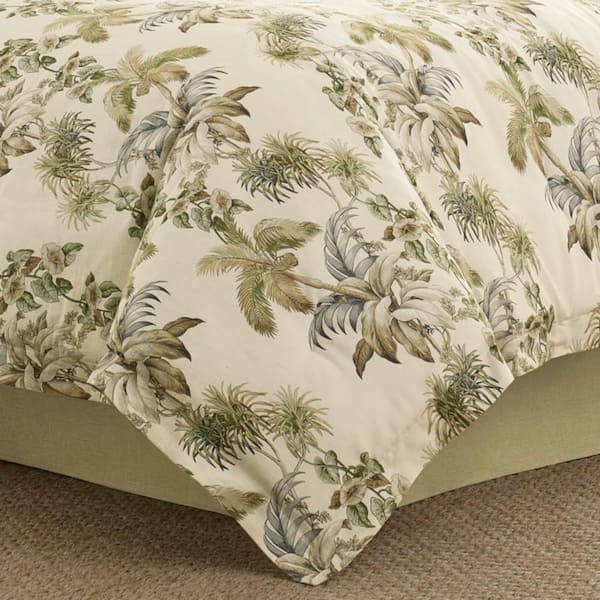 Tommy Bahama Palmiers 4-Piece Green Botanical Cotton Queen Comforter Set  USHSA31034256 - The Home Depot