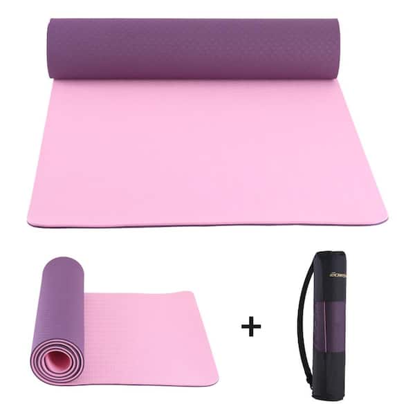 EchoSmile Purple 24.02 in. W x 72.05 in. L x 0.24 in. H TPE Yoga Mat (11.9  sq. ft.)