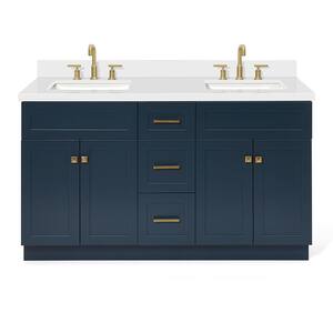 ARIEL Hamlet 61 In. W X 22 In. D X 36 In. H Vanity In Midnight Blue ...