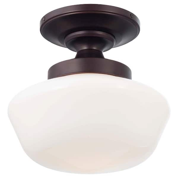 Minka Lavery 1-Light Brushed Bronze Semi-Flush Mount Light