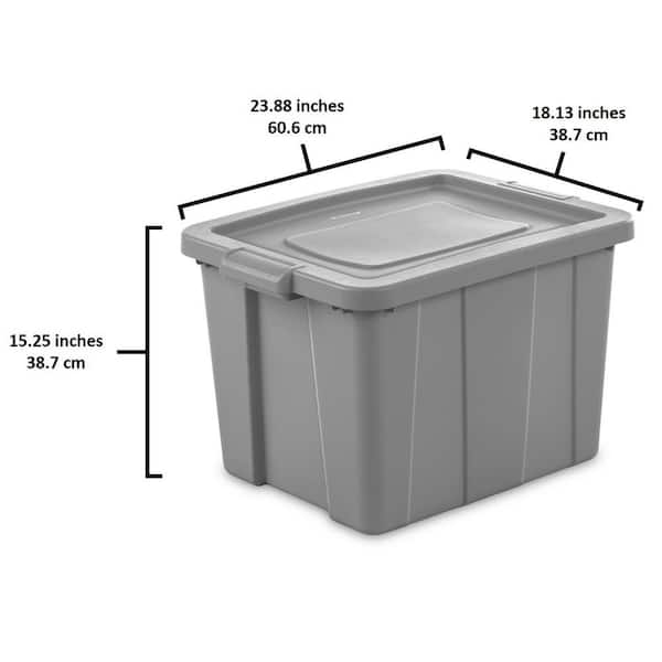 Sterilite 18 Gallon Tote Box, Pack of 8 - Gray New