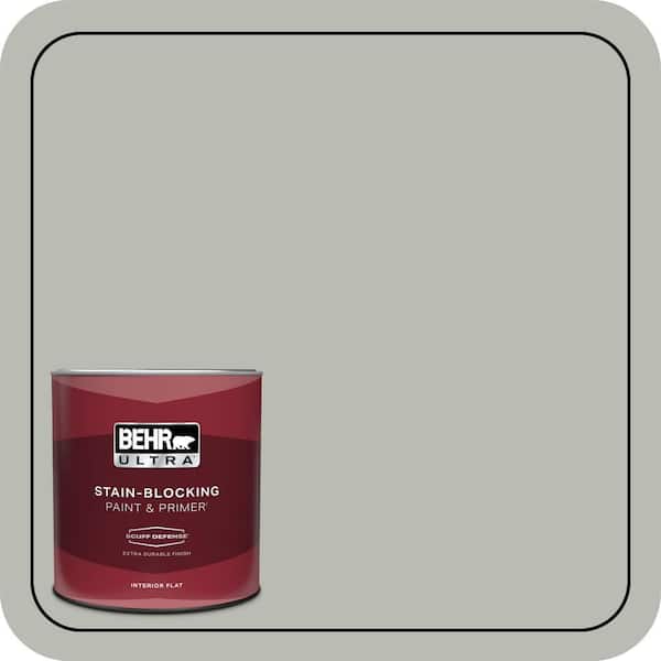 BEHR ULTRA 1 qt. #N380-3 Weathered Moss Extra Durable Flat Interior Paint & Primer