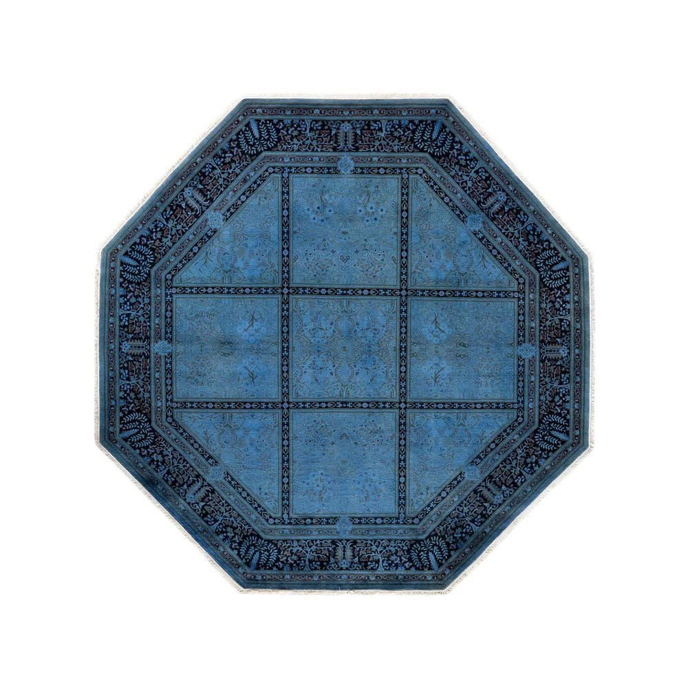 Chloe & Olivia Home Overdyed Purple 7 ft. x 7 ft. Octagon Wool Indoor ...