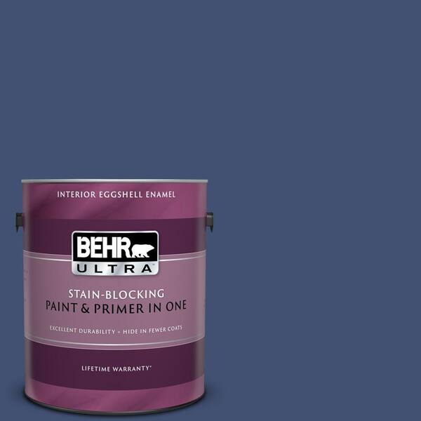 BEHR ULTRA 1 gal. #UL240-22 Signature Blue Eggshell Enamel Interior Paint and Primer in One