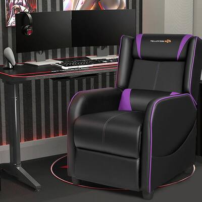 Purple PU Adjustable Backrest Massage Chair