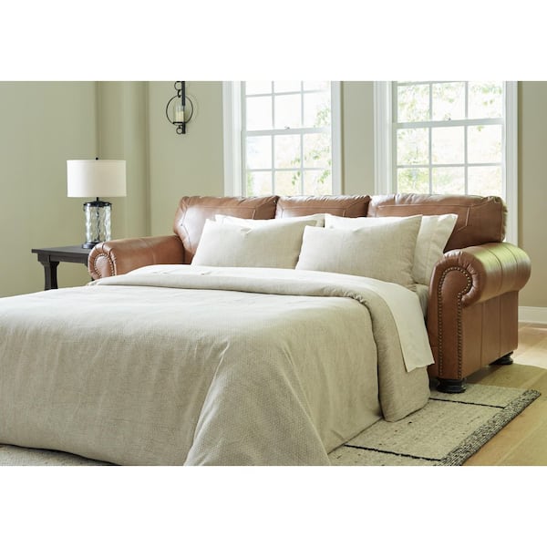 Carianna 101 in Brown Leather Match Queen Size Sofa Bed