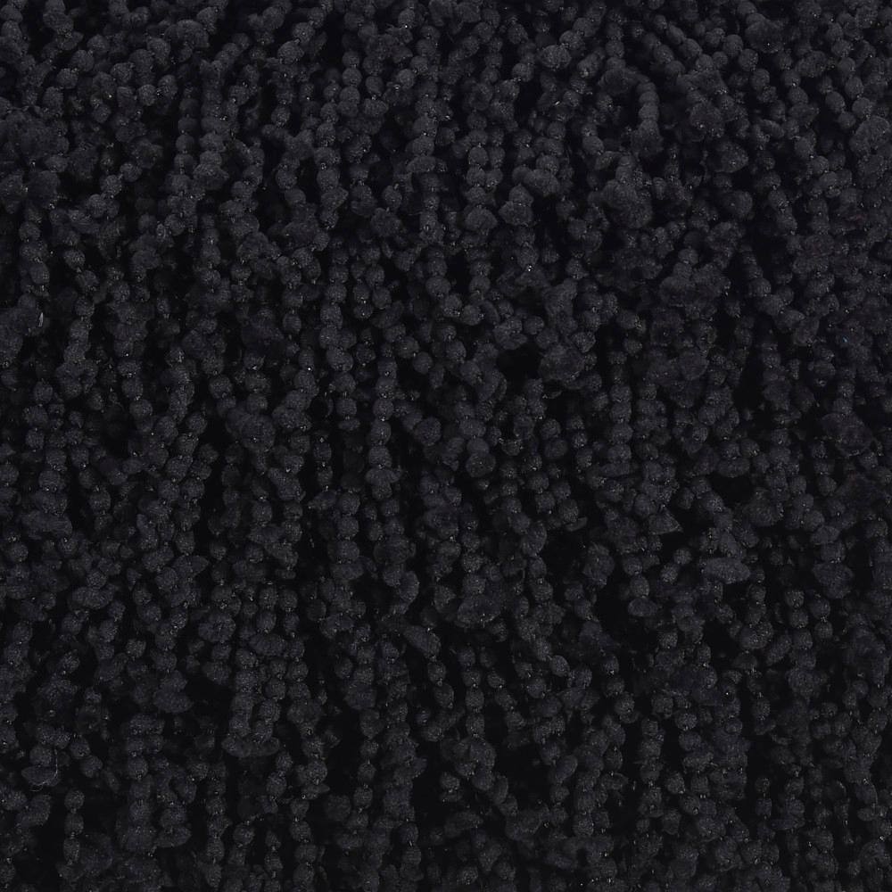 Black Hand-Knotted Shag 20" Square Throw Pillow