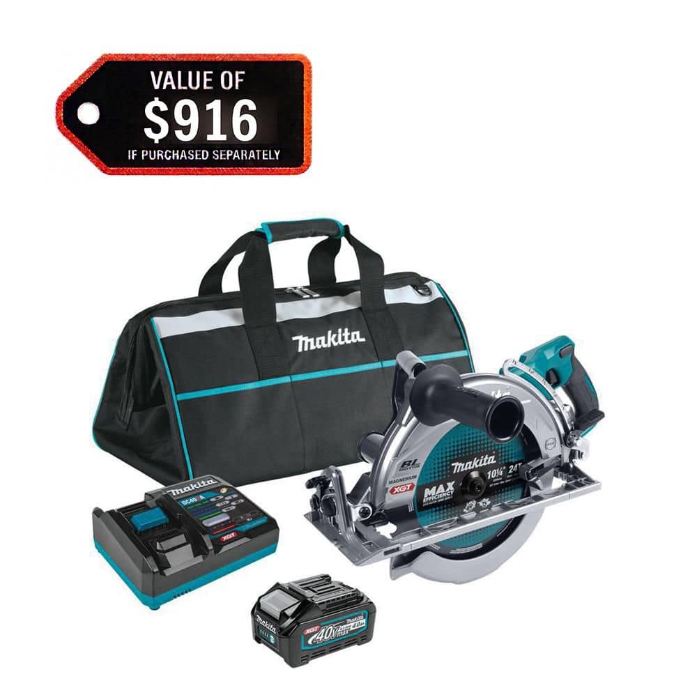 Makita 40V Max XGT Brushless Rear Handle 10-1/4 in. Circular Saw Kit, AWS Capable (4.0Ah)