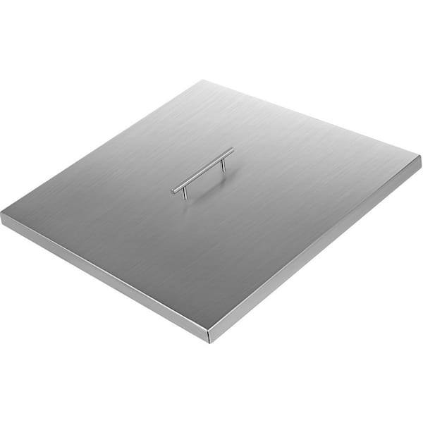 VEVOR Fire Pit Lid 21 in. x 21 in. Stainless Steel Fire Pit Burner Cover 0.16 in. Thick Bonfire Lid for Drop-in Fire Pit Pan