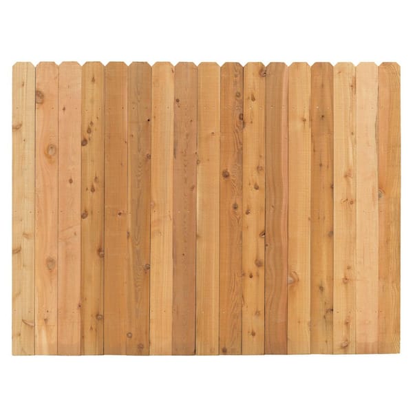 Outdoor Essentials 6 ft. x 8 ft. Cedar Dog-Ear Fence Panel