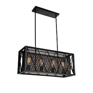 Tapedia 4 Light Up Chandelier With Black Finish