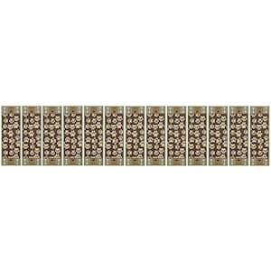 Indoor Pet Paw and Bone Design Green Brown 8-1/2 in. x 26 in. Slip Resistant Backing Stair Tread Cover (Set of 13)