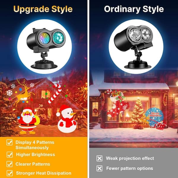 Justincity 2-in-1 LED Christmas Projector Light with Remote, 4