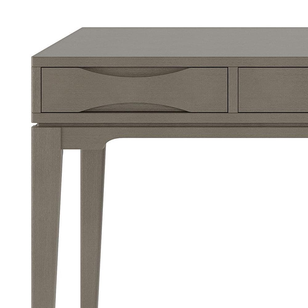 Generous Farmhouse Grey Solid Hardwood Desk with Keyboard Tray