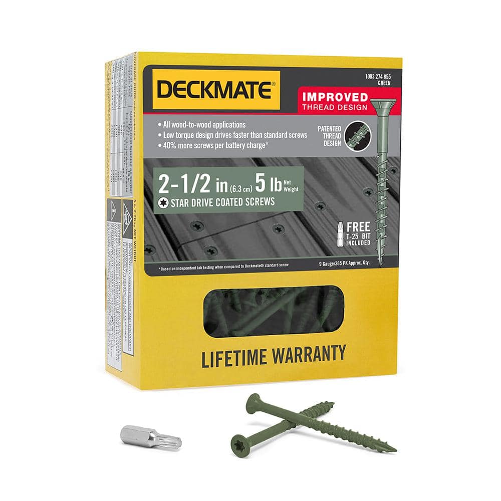 DECKMATE 9 X 2 1 2 In Star Drive Flat Head Deck Screw 5 Lbs 116212 The Home Depot