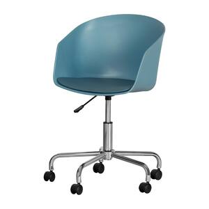 Flam Plastic Swivel Chair in Blue and Chrome Armless