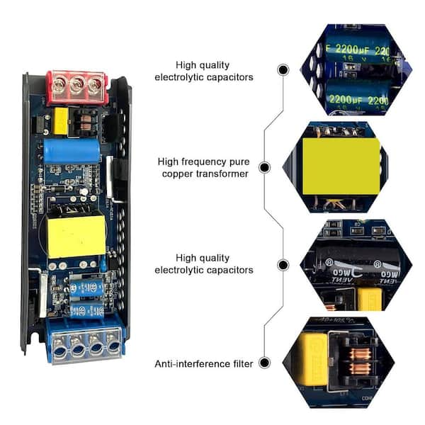 Nueva versión DC 12V 100A 1200W Adaptador de fuente de alimentación