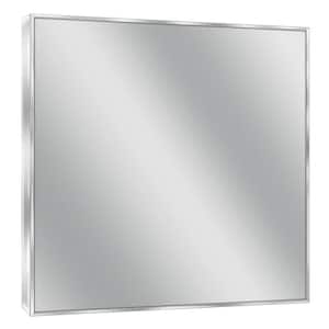 30 in. W x 36 in. H Framed Rectangular Bathroom Vanity Mirror in Bright chrome