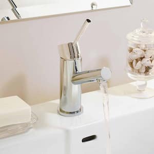 Neo Single Hole Single-Handle Bathroom Faucet with Drain Assembly in Polished Chrome