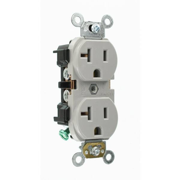 Decorator Duplex 20A Receptacles 20 Amp Outlets GRAY Commercial Grade 30 pc 