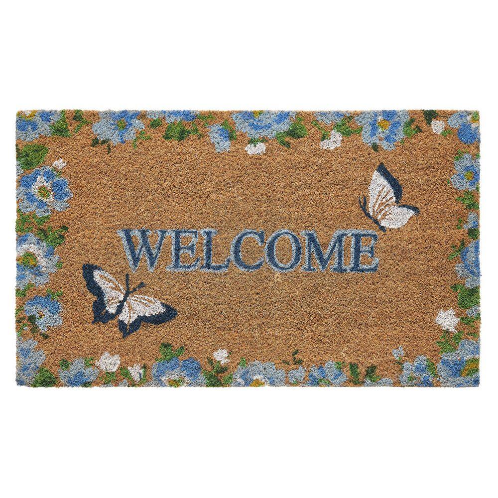 Chedwell Butterfly Cobalt Blue 17.5 in. x 30 in. Coir Non-Slip Outdoor Door Mat price history on PriceWatchPro