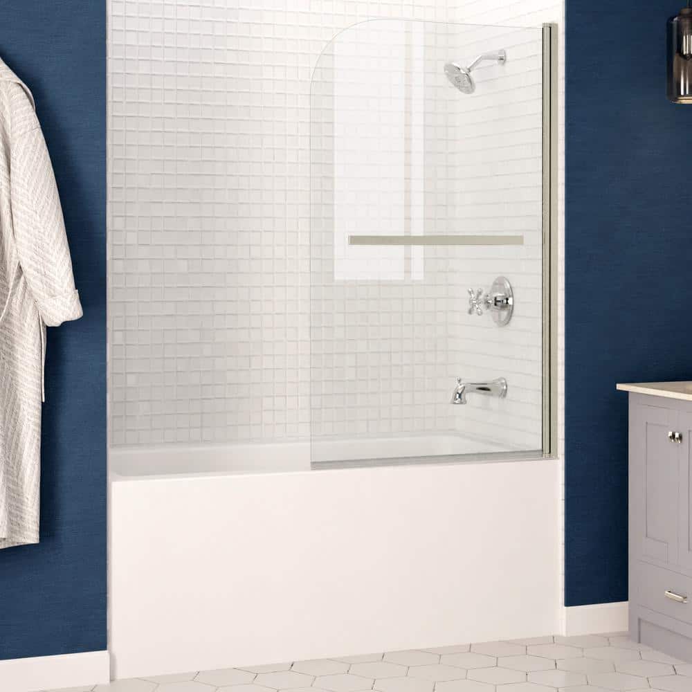 60 in. L x 30 in. W x 79 in. H Right Drain White Rectangular Tub with Frame