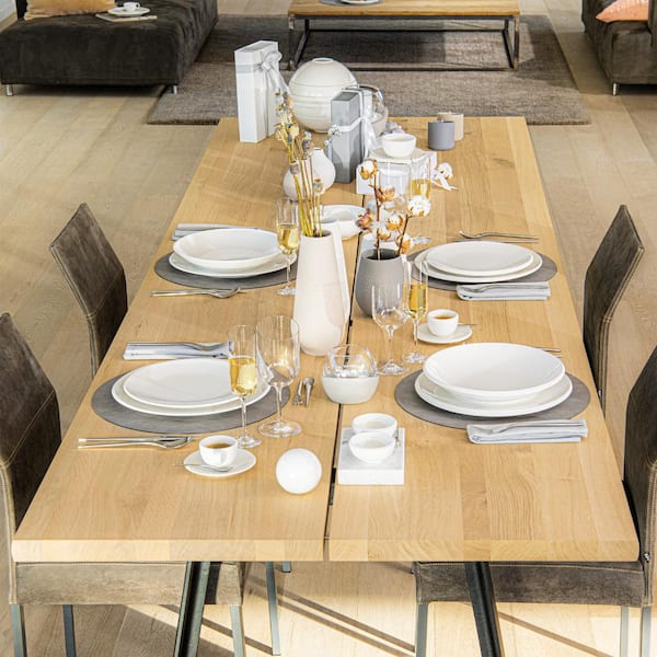 Pearly Dew rich WHITE 4 セット Villeroy & Boch 12 pc New Moon White Porcelain Dinnerware