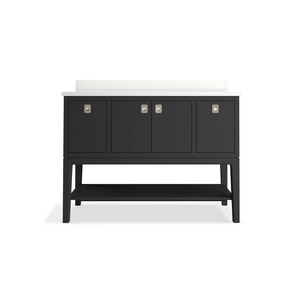 Ferrous Grey 48" Single Sink Freestanding Bathroom Vanity with Quartz Top