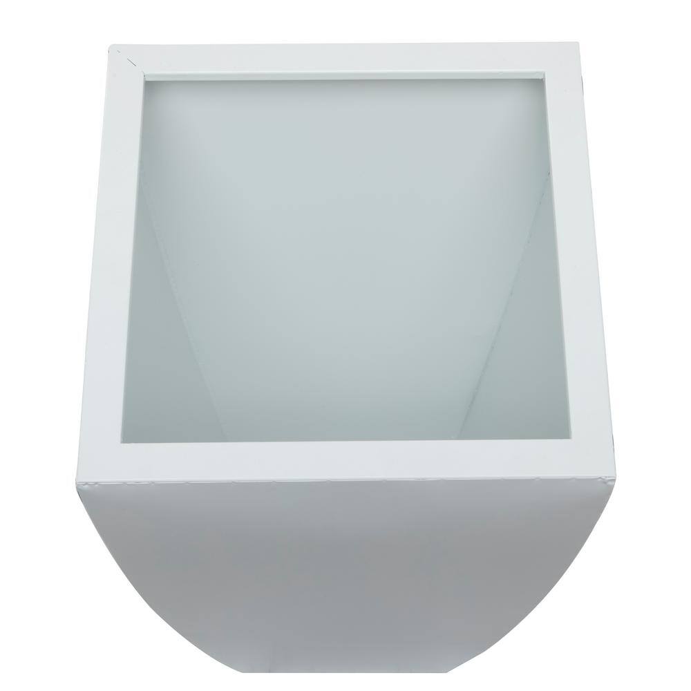 Extra Large Modern Square Metal Planter, White - Indoor/Outdoor