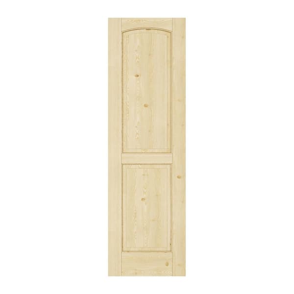 24 in. x 80 in. Arch 2-Panel No Bore Solid Core Unfinished Pine Wood Textured Interior Door Slab