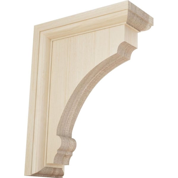 Ekena Millwork 2-1/2 in. x 8 in. x 6 in. Rubberwood Medium Thompson Bracket