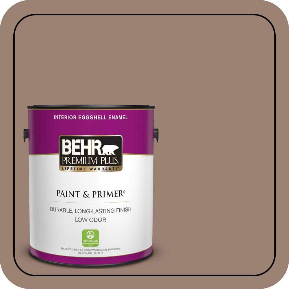 1 gal. #N190-5 Frontier Brown Eggshell Enamel Low Odor Interior Paint & Primer price history on PriceWatchPro