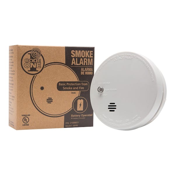 Ionization Smoke Detector Alarm 2 Pack Code One 10 Year Lithium Battery Operated 