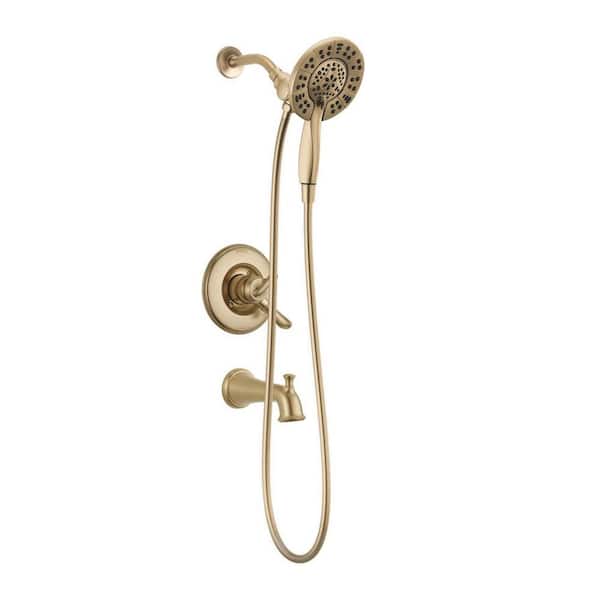 Delta Linden In2ition 1-Handle Tub and Shower Faucet Trim Kit in Champagne Bronze (Valve Not Included)