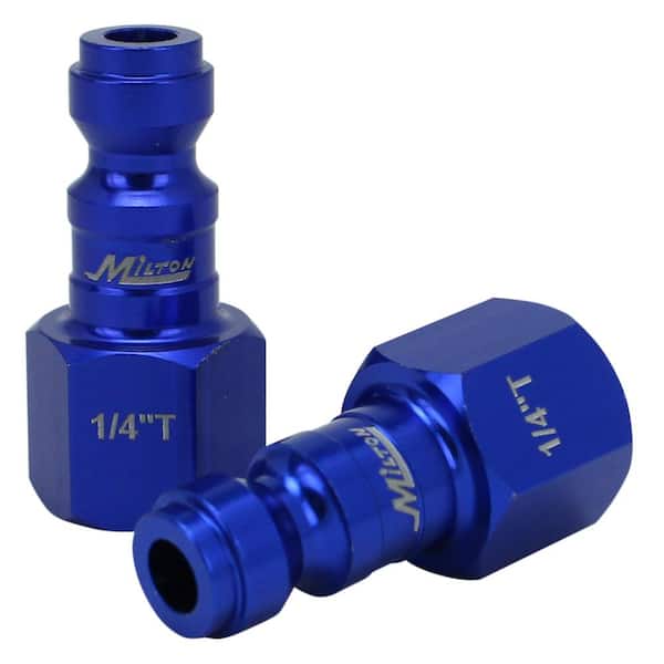 Milton S307TKIT ColorFit Coupler & Plug Kit - T-Style, Blue - 1/4" NPT 7 pcs 