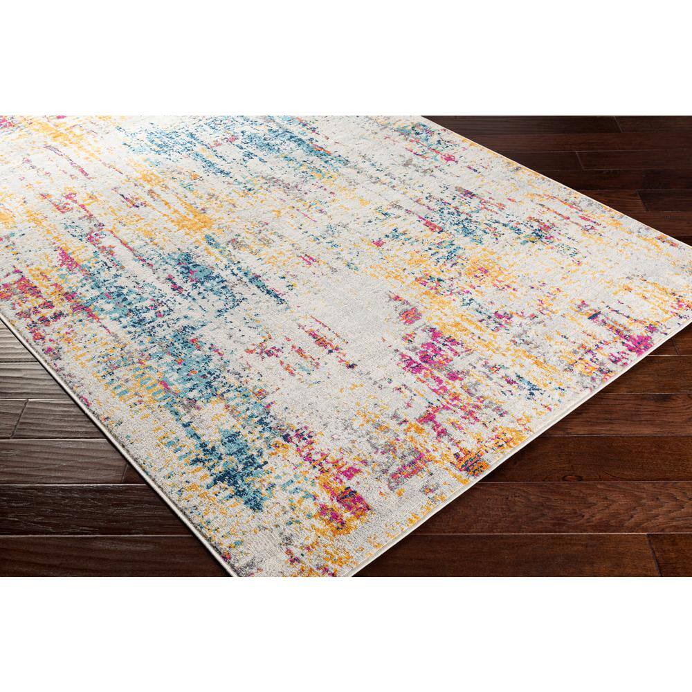 Modern Abstract Blue Synthetic 7'10" x 10' Area Rug