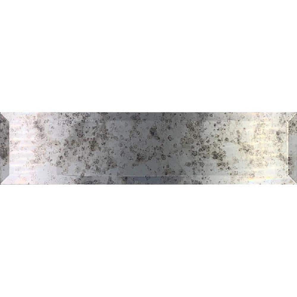 Silver Beveled Polished Glass Subway Tile 3x12 Inch 20 Pack