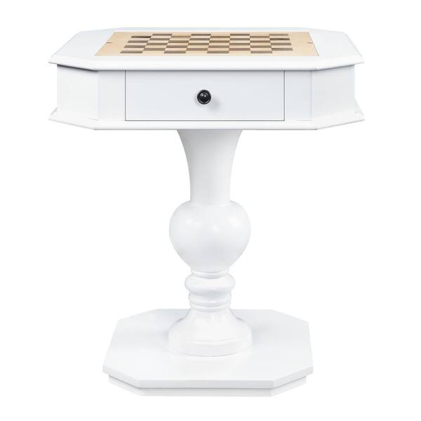 Acme Furniture Galini 28 in. White Square Wood Game Table with 2-Drawers  and Pedestal Base AC00862 - The Home Depot